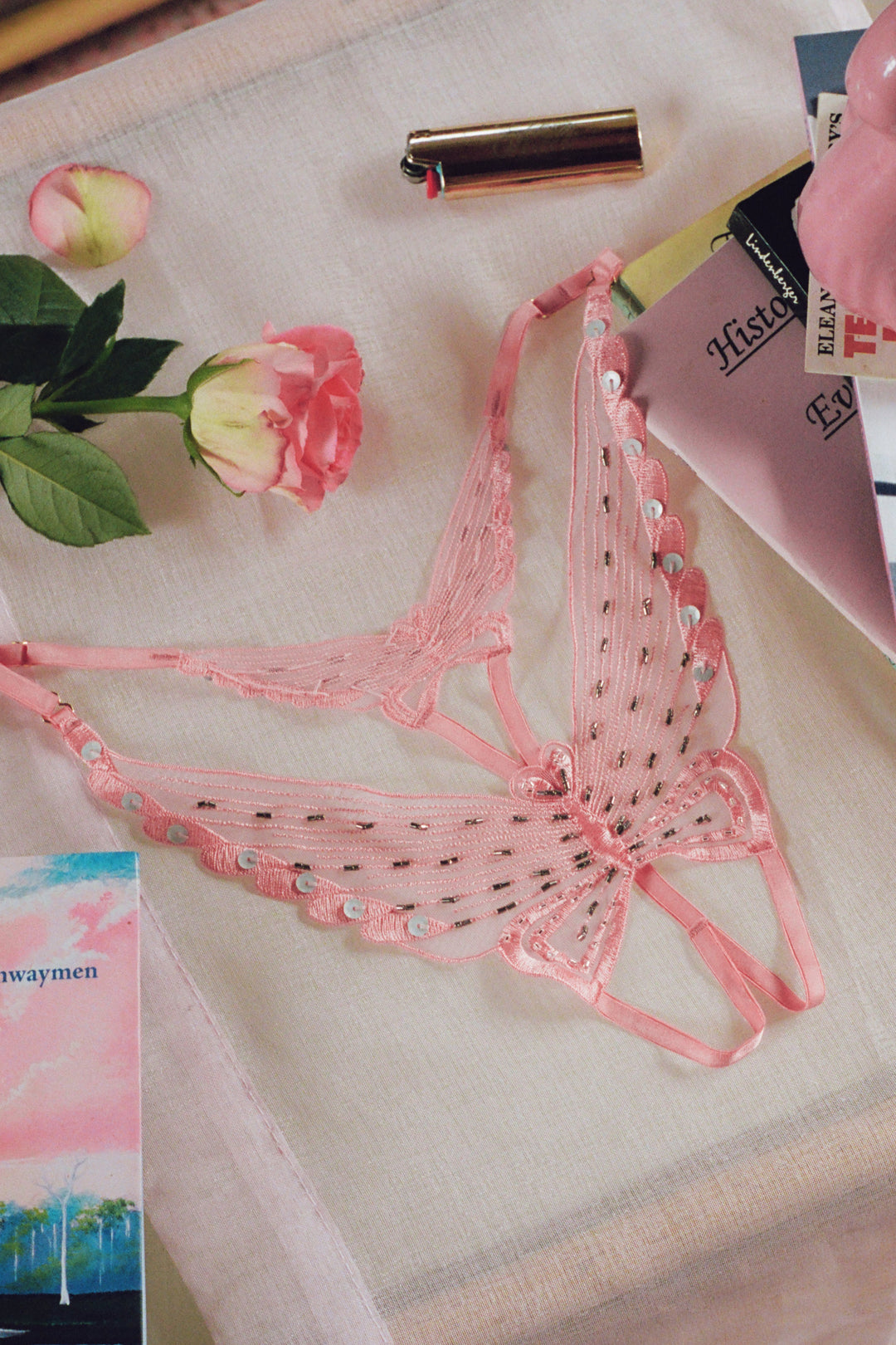 PINK LUX BUTTERFLY PANTY (CROTCHLESS)