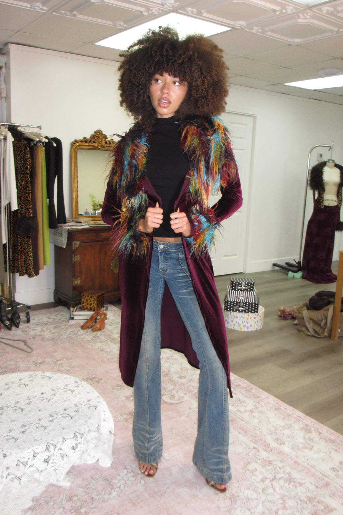 Plum Velvet Duster - As seen on social media