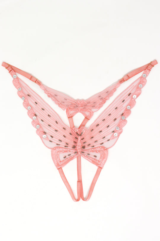 PINK LUX BUTTERFLY PANTY (CROTCHLESS)