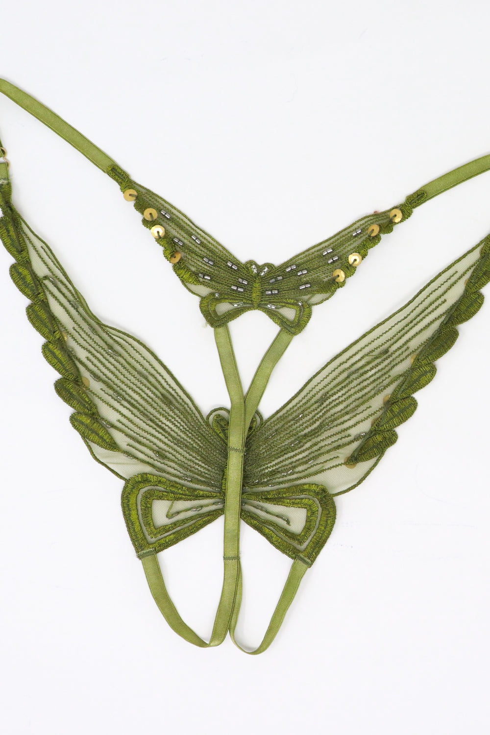 OLIVE LUX BUTTERFLY PANTY (CROTCHLESS)