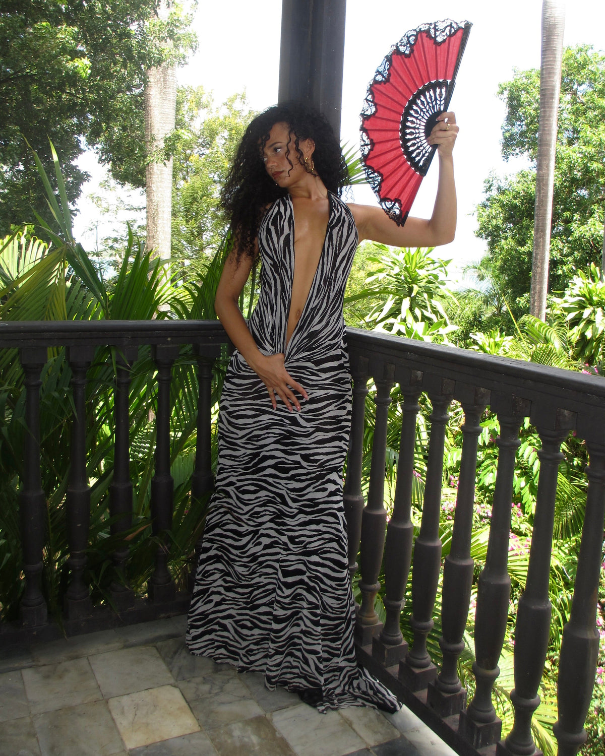 Zebra Plunge Dress - As seen on social media