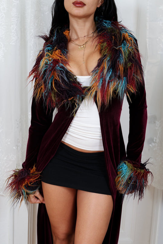 Plum Velvet Duster - KIKI THE BRAND